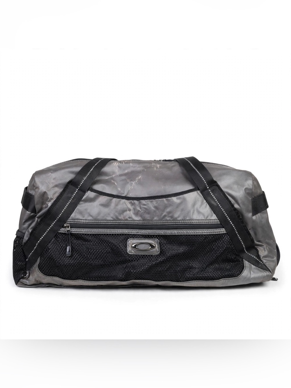 Oakley Gray Gym Duffle Bag Mesh Logo Strap Pouch 25"